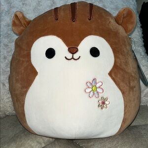 🐿️ Squishmallows Sawyer Squirrel Brown/White Flowered Belly 11” NWT